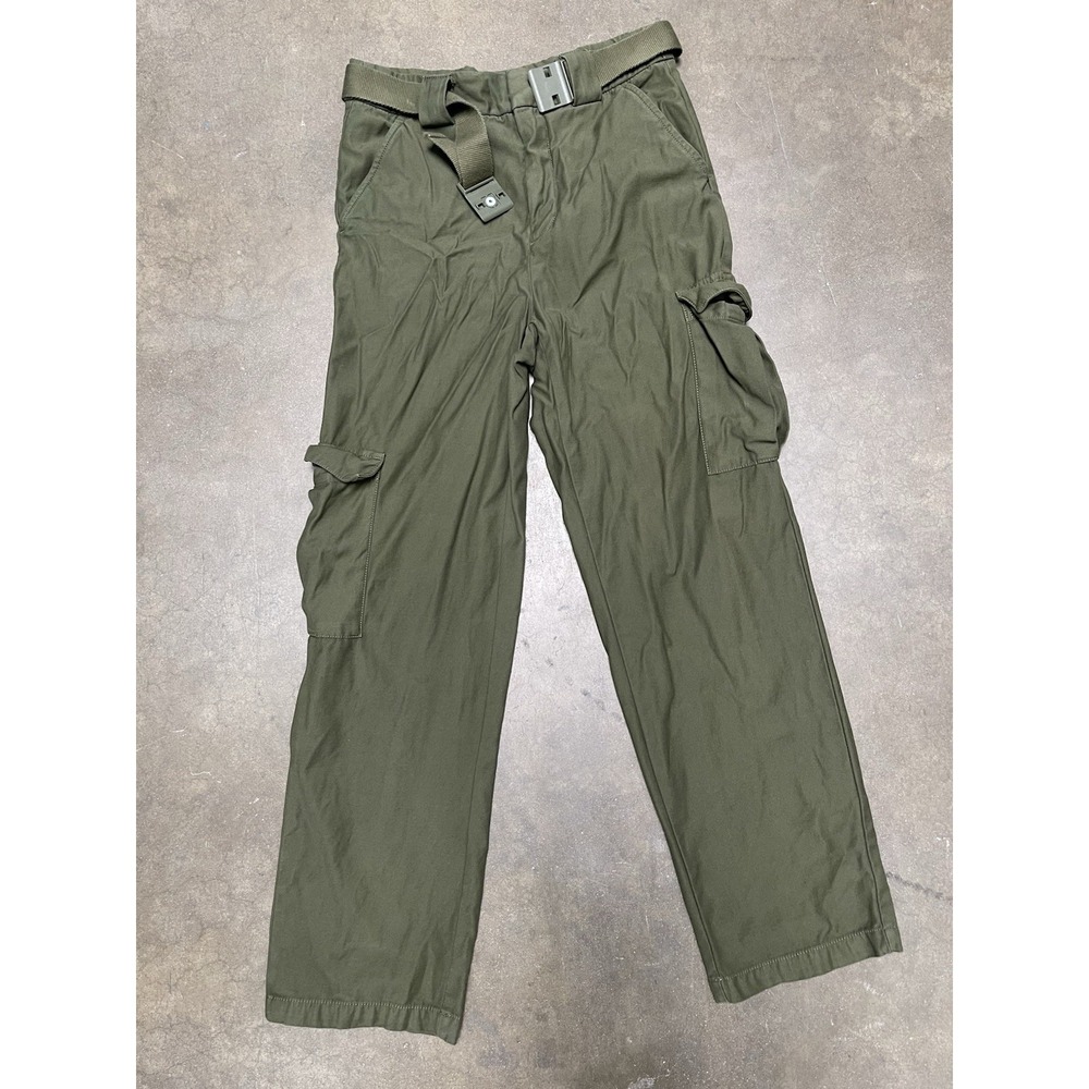 Aritzia Tna Greenwich Carpenter Pants Womens 2 Green Twill Logo Cotton Mid Rise